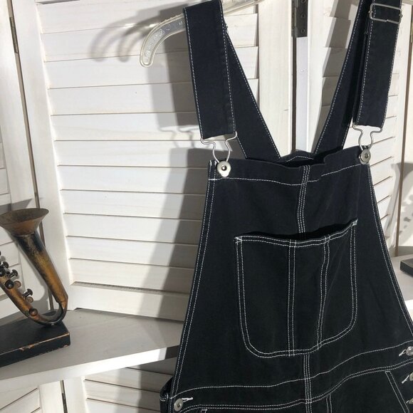 Forever 21 Denim Overalls Jumpsuit Contrast Stitch Blue Small - Picture 5 of 15